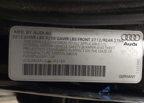 2012 Audi A6 3.0 Premium z USA, uszkodzony, nr VIN WAUHGAFC4CN143169